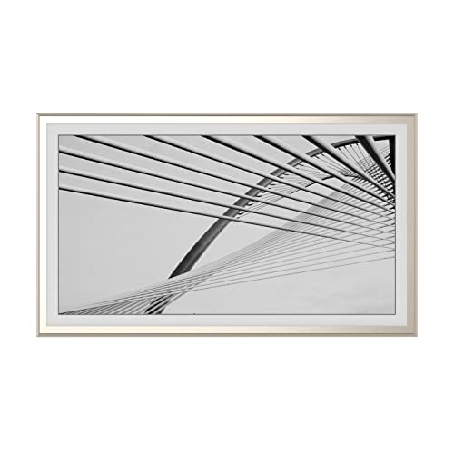 German Silver Scoop 55" Alloy Deco TV Frame - Compatible ONLY with Samsung The Frame TVs (Fits 2021-2026, LS03A, LS03B, LS03C, LS03D, LS03FA)