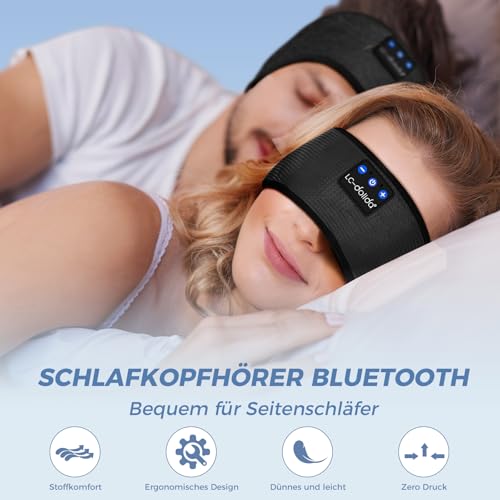 LC-dolida Schlafkopfhörer Bluetooth 5.4, Schlaf Stirnband Kopfhörer Headband Schlafmaske, Sportskopfhörer Musik schlafen Stirnband für Sport Training, Joggen, Yoga, Reisen