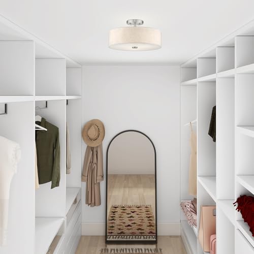 Image of Livex Lighting 52135-91 Meridian 3-Light Ceiling Mount, Brushed Nickel