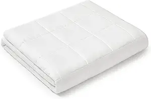 YnM Kids Weighted Blanket, Oeko-Tex Certified Breathable Cotton Material with Premium Glass Beads (White, 41''x60'' 7lbs), Suit for One Person(~60lb) Use on Twin Bed