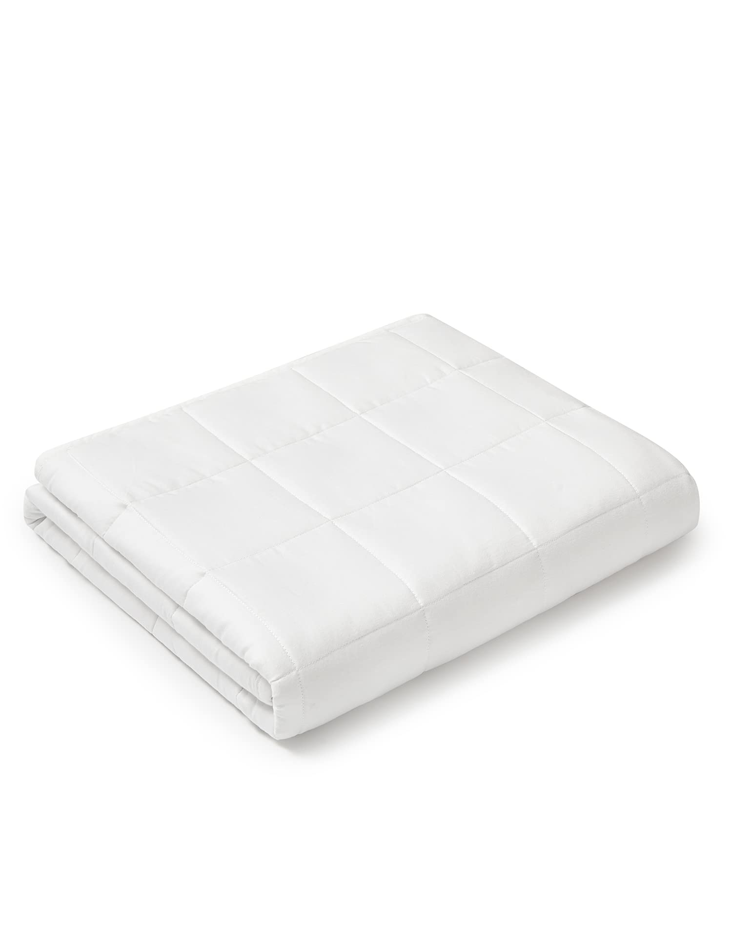 YnM Weighted Blanket,Heavy 100 Percent Oeko-Tex Certified Cotton Material, Bed Blanket for One Person of 210lbs, Ideal for Queen/King Bed (60x80 Inches, 22 Pounds, White)