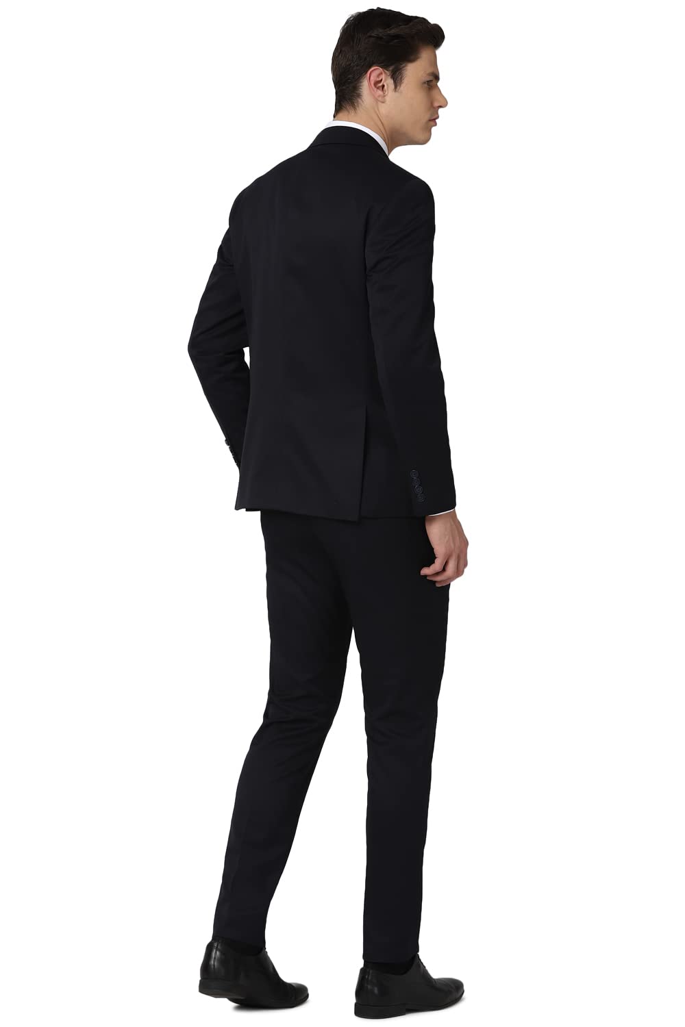 Peter England Men's Polyester Blend Regular Business Suit Pants Set (PESUONSB814767_Blue_42) 2