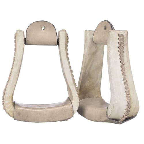 Tough 1 Rawhide Roper Stirrups Light Oil