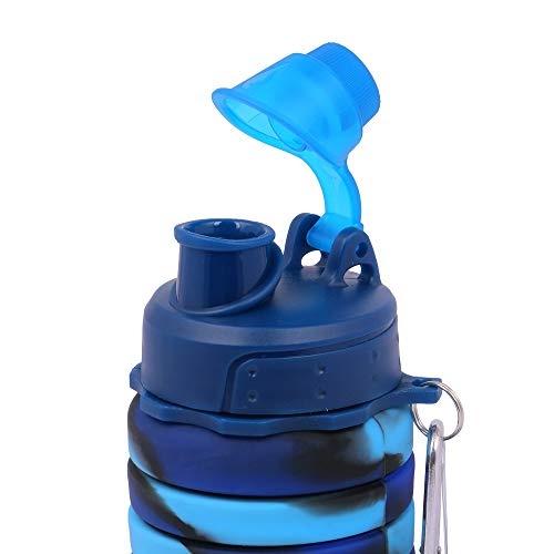 Image of HAMSTER London Silicone Expandable and Foldable Water Bottle for Kids 500ml (Blue)