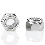 LUPANTER 1/4-20 Nylon Insert Hex Lock Nuts Locknuts, 304 Stainless Steel 18-8, 50 PCS
