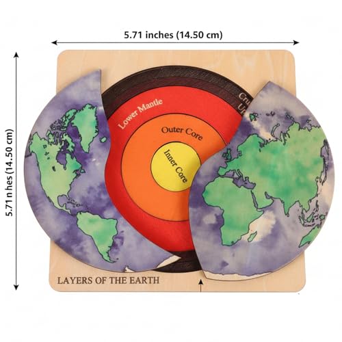 Rompecabezas del globo terráqueo de madera: modelo didáctico interactivo premium 3