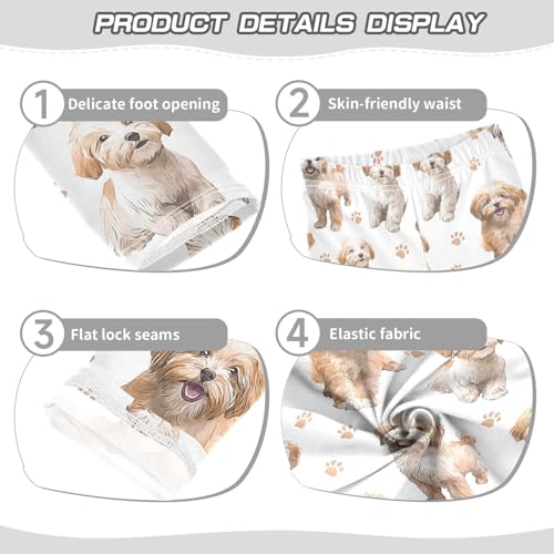 Happy Dogs Paw Girls Leggings Ultra Soft Compression Yoga Gym Pants for Kids 4-10T3