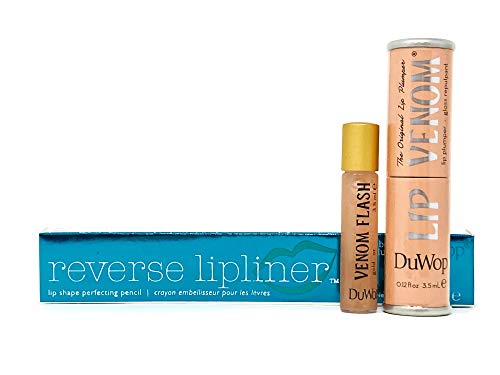 DuWop 3-Piece Gift Set - Lip Plumping Lip Venom, Reverse Lipliner and Venom Flash Gold with Bag