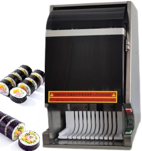 Automatic Sushi Roller Cutter - Stainless Steel Slicing Machine for Effortless, Precise Sushi Rolls - Perfect for Home Kitchen & Japanese Restaurants - Sharp Blade for Uniform Cuts