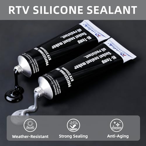 Image of High Temperature RTV Silicone Gasket Maker Grey 3.53 Oz 3 Pack | Oil Resistance Sealant High Strength Flange Sealing for Automotive Motorbike Machine Equipment Repairing