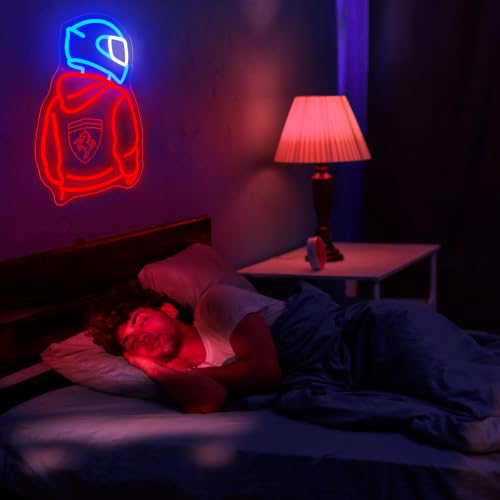 Image of Motorcyclist Neon Sign for Wall Decor Motorcycle Neon Light Suitable for Man Cave Dimmable Motor LED Light Up for Garage Motorcycle Shop Game Room Birthday Gift for Man Size16.5 * 10.1In(P104)