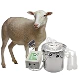 全自動ヤギ搾乳機、5Lポータブル電動搾乳機キット、フルミルク自動停止、プラグインモデル、ヤギ搾乳機ヤギ搾乳用品、ステンレススチールバケツ