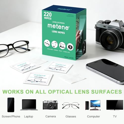 Metene 220 Pack Lens Cleaning Wipes, Pre-Moistened And Individually Wrapped Eyeglass Wipes, Glasses Cleaner For Eyeglasses, Camera Lens, Tablets, Phone, Computer Screen And Other Delicate Surfaces - 7
