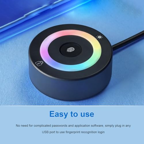 Serounder USB Fingerprint Reader for PC 10 11, Fingerprint Scanner PC Hello Dongle 360 Degree Touch Fast Matching NO Password Operation Biometric Pass Key Scanner for Laptop - Thumbnail 5