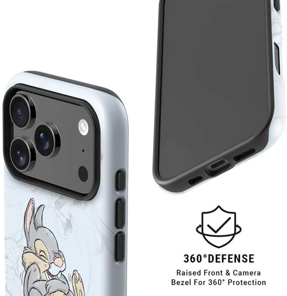 Skinit Impact Phone Case Compatible with iPhone 17 Pro Max Magsafe - Officially Licensed Disney Bambi Thumper Sketched Portrait Design