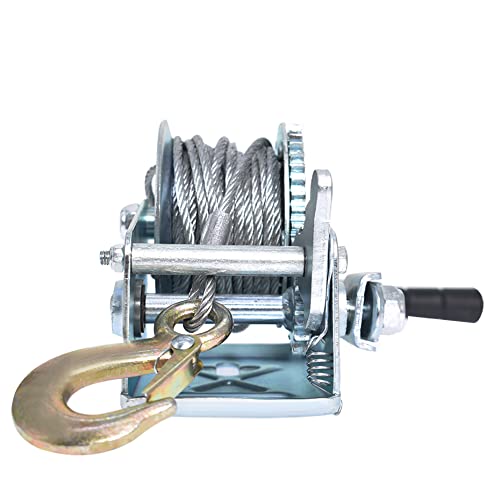 Kimllier Heavy Duty Hand Winch 600Lbs Two-Way Adjustable Boat Trailer Winch With 8M Steel Cable, Crank Cable Gear Winch With Hook Fit For Boat Trailer Or Atv #TOP2