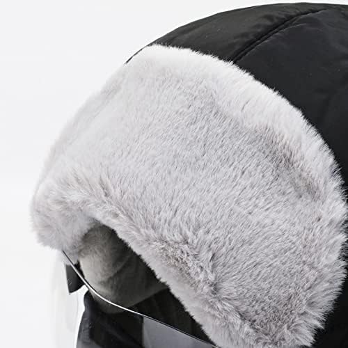 Miniatura 2 de JXGSGOGO Gorro de invierno cálido con máscara Ushanka, Negro, L