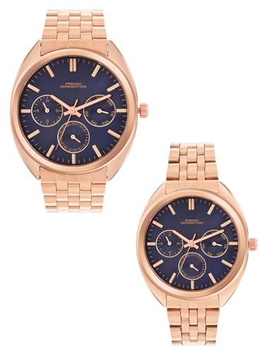 Image of French Connection Analog Blue Dial Couple's Watch| Pair Watch|-FCN0113RGM