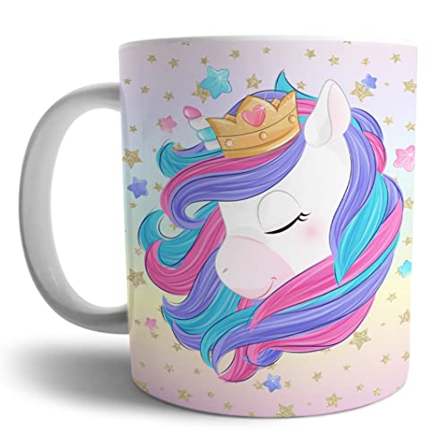 Genérico Taza de unicornio niña personalizada con nombre e