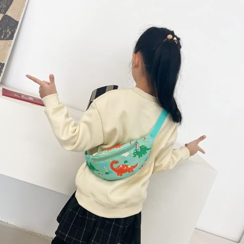 Dinosaur Fanny Pack,Kids Bum Bag Bumbag Cartoon Hipsack Belt Bag Waist Bag Fanny Pack Fabric Nylon Money Belt Crossbody Chest Bag for Children Grils Boys Running Hiking Travel Sports - Image 2