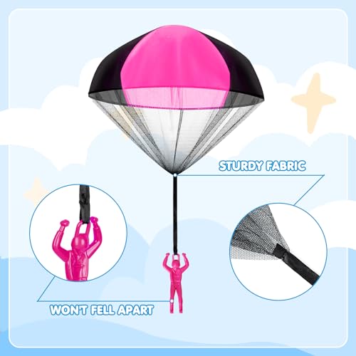 SUPRBIRD Fallschirm Kinderspielzeug, 10 Stück Fallschirmspringer Spielzeug Outdoor, Fallschirm Wurfspiel, Mitgebsel Kindergeburtstag Gastgeschenke