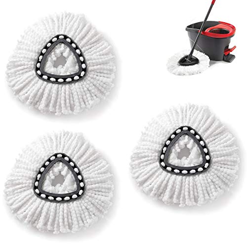 Keilafu fregonas para vileda, Mopas para Vileda Turbo, Juego de repuestos de cabezales de fregona de microfibra de 3 piezas, cabezales de repuesto Compatible con Vileda Turbo EasyWring O-Cedar