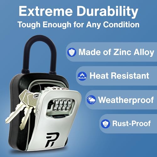 Key Lock Box for Outside - Realtor Lockbox for House Keys Outdoor - Combination Key Hiders to Hide a Key Safe Storage thumbnail 3