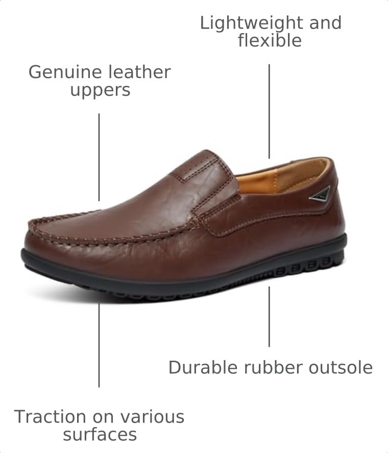 Image of Go Tour Men's Casual Leather Fashion Slip-on Loafers Shoes