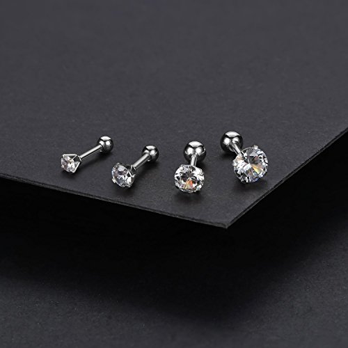 Charisma AMA-0119-M01W 16G Cartilage Tragus Helix Stud Stainless Steel Barbell Earrings For Women Men Screw Back Piercing Earrings thumb #5