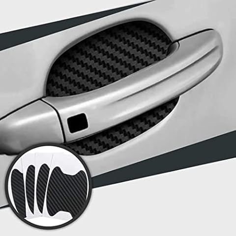 SNOMYRS Car Door Handle Cup Protector Universal 3D Carbon Fiber Car Door Handle Prevent Paint Chipping Scratch Auto Door Handle Scratch Cover Guard Protective Film(Black) Cover