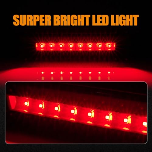 Image of Third 3rd Brake Light LED for 2010-2016 Dodge Journey, High Mount Rear Brake Lights Assembly for 10-16 Journey, Waterproof Center Cab Lamp Stop Light (Black)