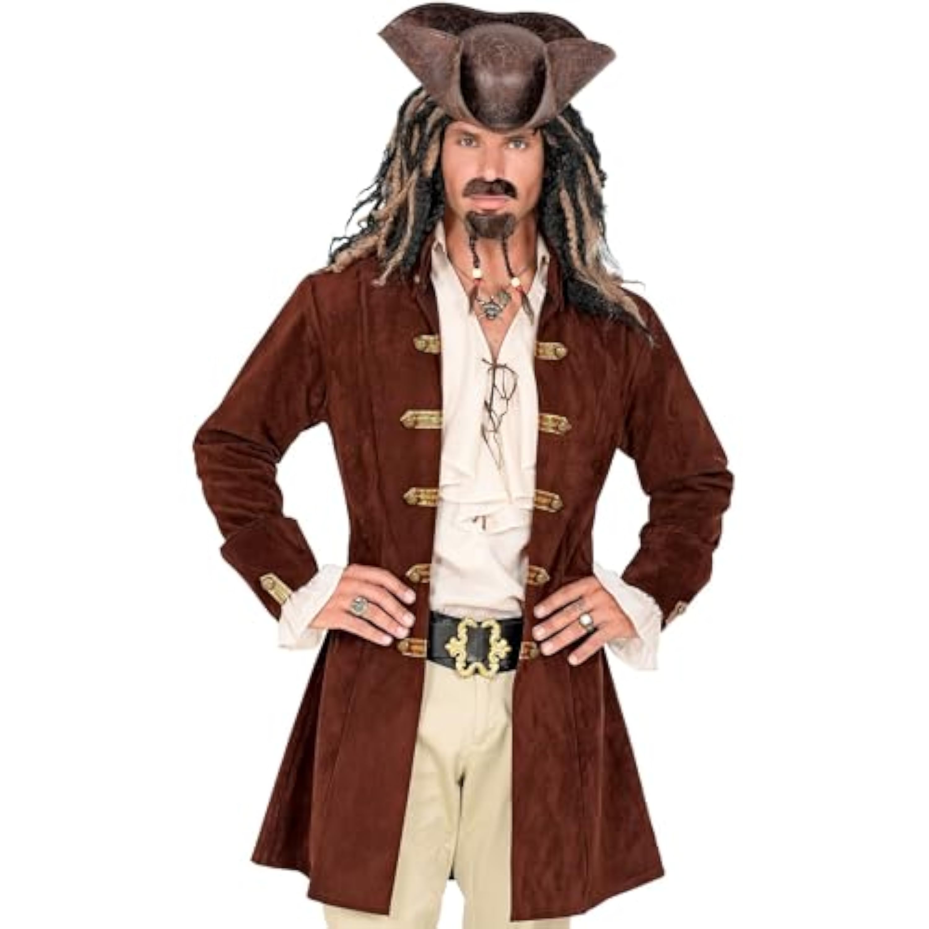 W WIDMANN MILANO Party Fashion - Disfraz pirata, abrigo de ante, bucanero, disfraces