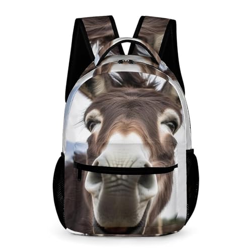 Cute Funny Donkey Backpack for Men Women, Durable Small Backpack Casual Lightweight Daypack for Travel Bag