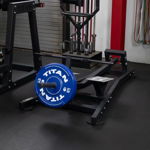 Image of Titan Fitness Plate-Loaded Standing T-Bar Row Machine, Adjustable Multi-Grip Handles, Fits Olympic Weight Plates, Multi-Joint Back Row Exercise Machine for Upper Body Strength