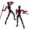 41u675qqoul - (Assembly Completed) 3D Printed 5.54-inch Multi-Jointed Action Figures Dummy13, Full Body Mechanical Movable Toy, Multiple Accessories, Desk Decoration, Creative Gifts (Black)