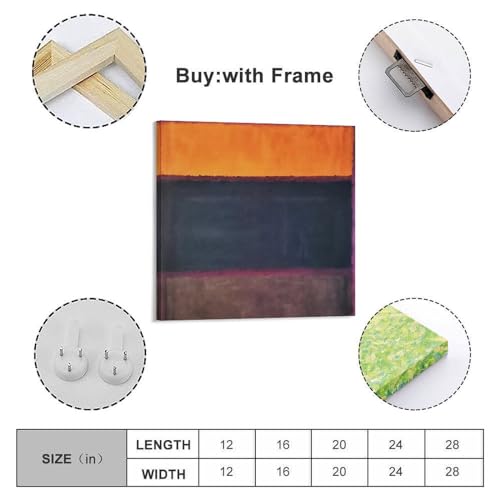 Impression sur toile Mark Rothko orange gris 40x40cm décoration murale - 2