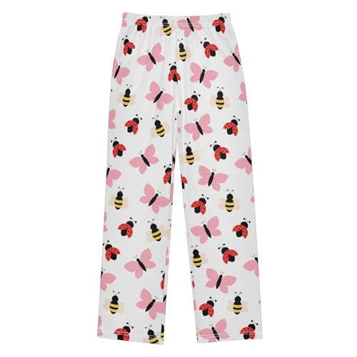 ZZXXB Bee Ladybug Boys Long Pants Soft Trousers Elastic Waist Kids Lounge Bottoms with Pockets S-XL
