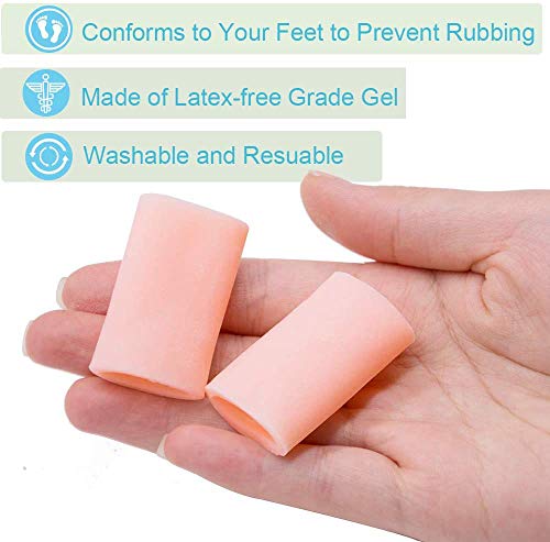 Image of Toe Sleeves,Gel Toe Protectors and Separators to Protect Hammer Toe, Corn, Calluses,Blisters