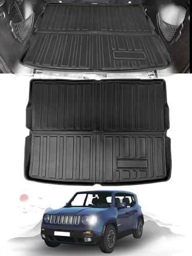 ruiya 新型 ジープ レネゲード ラゲッジマット BU系/BV系専用 荷台 ラゲッジトレイ 3Dラゲッジマット 折り畳み式 防水 滑らない TPE素材 防汚 超耐久性 簡単使用 無臭 折り皺なし トランクマット ジープレネゲード アクセサリー カスタム