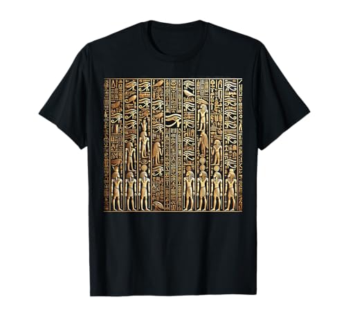 Jeroglíficos De Oro Egipcio Templo Símbolos Arte Camiseta