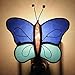 Gift Essentials Blue and Aqua Butterfly Plug in Night Light - Stained Glass Nightlight with On/Off Rocker Switch - Includes One 4 Watt Replaceable Incandescent Warm Glow Bulb