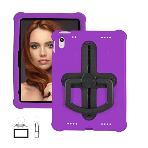 Coque iPad 10.2 violette silicone enfant avec support rigide ultra résistant