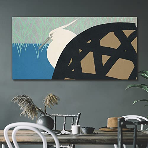 Tableau sur toile 120x60cm oiseau d'eau décoration murale