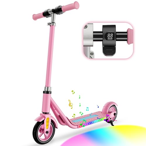 Escroll Scooter Eléctrico Para Niños, Con Luz Arcoíris Colorida, Pantalla Led, Altavoz Bluetooth, Alcance 8 Km, 4 Ajustes De Altura, 3 Modos De Velocidad Para Niños De 6 A 12 Años Escroll Scooter Eléctrico Para Niños, Con Luz Arcoíris Colorida, Pantalla Led, Altavoz Bluetooth, Alcance 8 Km, 4 Ajustes De Altura, 3 Modos De Velocidad Para Niños De 6 A 12 Años