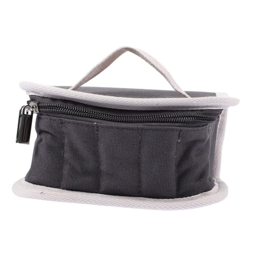 OSOLADY Grey Essential Oil Bag Portable Storage Case for Bottles Durable Canvas Pouch for Essential Oil Holders Easy to Organize and Carry for Travel and Home Use