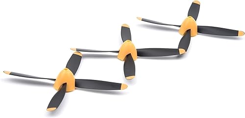 Miniatura 3 de Hélices de repuesto RC con ahorradores de hélice y adaptadores, avión RC Hélices de 4 palas para RC P51 Mustang Airplane RC P40 Warhawk Avión de