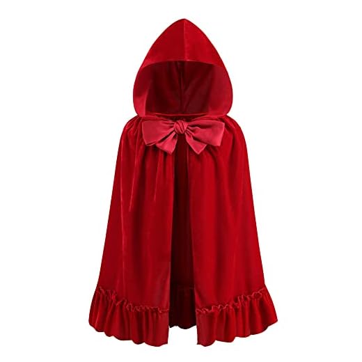 LMYOVE Girls Velvet Little Red Riding Hood Cloak Costume, Kids Halloween Christmas Red Cape (Small, Red)