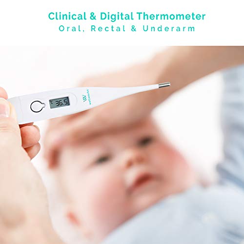 Clinical and Digital Thermometer - Baby Thermometer For Oral, Rectal, and Underarm Use - High Accuracy with Memory Recall and Fever Alarm - Suitable for Ages Newborn and Up