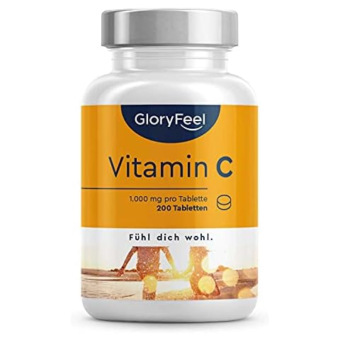 Vitamin C 1.000mg - Immun-Support** Hochdosiert - 200 vegane Tabletten (7 Monate) - Laborgeprüft und ohne Zusätze in Deutschland hergestellt Cover