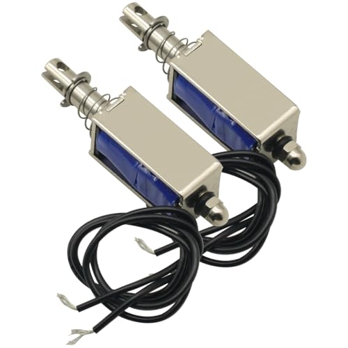 2PCS DC Solenoid 12V 300mA 5N/10mm Pull-Push-Type DC 12V Solenoid Electromagnet